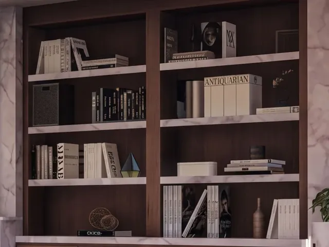 AI Image Upscaler: library books after